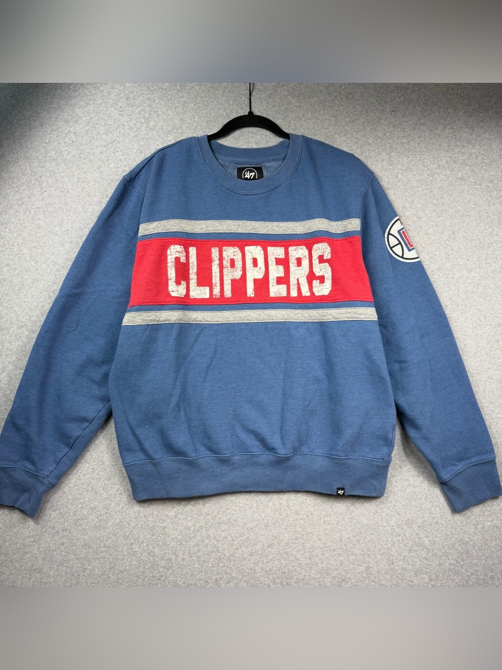 LA Clipper ‘47 Tribeca Emerson Pullover Sweatshirt Heather Royal Men’s Size XXL